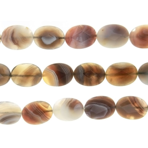 BOTSWANA GRAY OVAL FACETED 15 X 20 MM STRAND