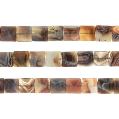 BOTSWANA GRAY SQUARE 14 MM STRAND