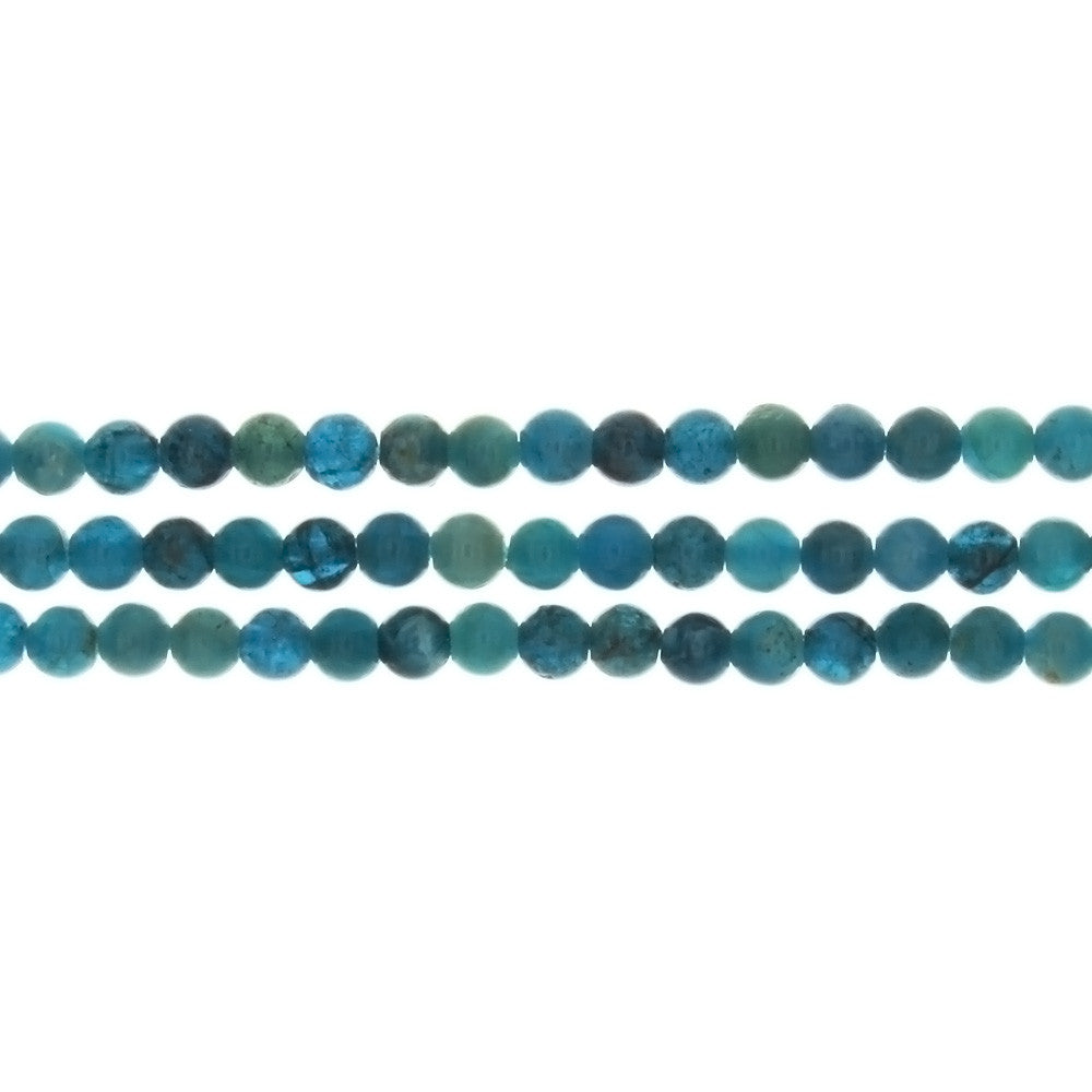 APATITE BLUE ROUND 4 MM STRAND