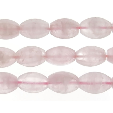 QUARTZ ROSE MELON ETCHED 9 X 14 MM STRAND