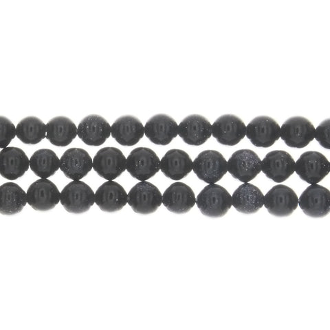 GOLDSTONE BLUE ROUND 6 MM STRAND