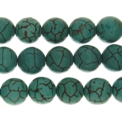 TURQUOISE MAGNESITE ROUND 14 MM STRAND