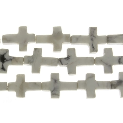 HOWLITE WHITE CROSS 12 X 16 MM STRAND