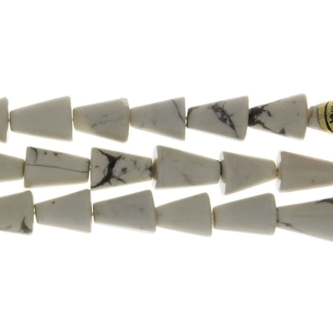 HOWLITE WHITE CONE 8 X 10 MM STRAND