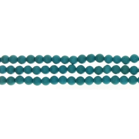 TURQUOISE MAGNESITE ROUND 4 MM STRAND