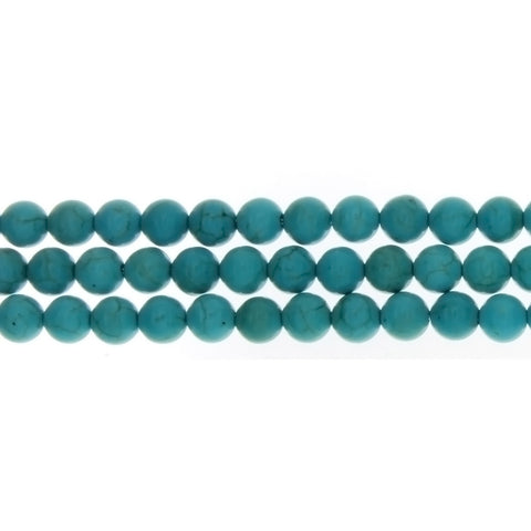 TURQUOISE MAGNESITE ROUND 6 MM STRAND