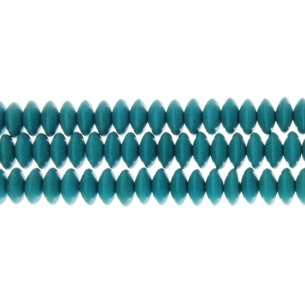 TURQUOISE MAGNESITE SAUCER 4 X 8 MM STRAND