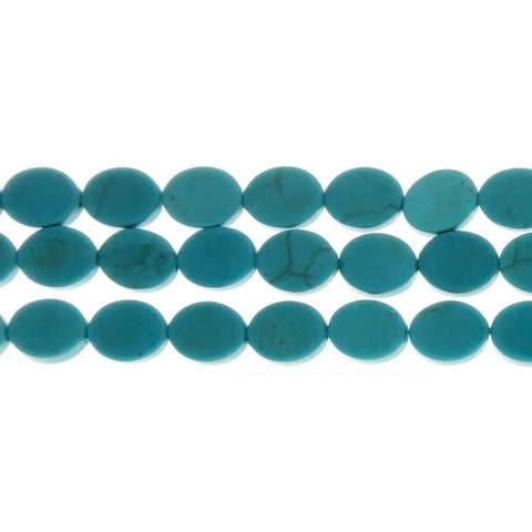 TURQUOISE MAGNESITE OVAL 8 X 10 MM STRAND