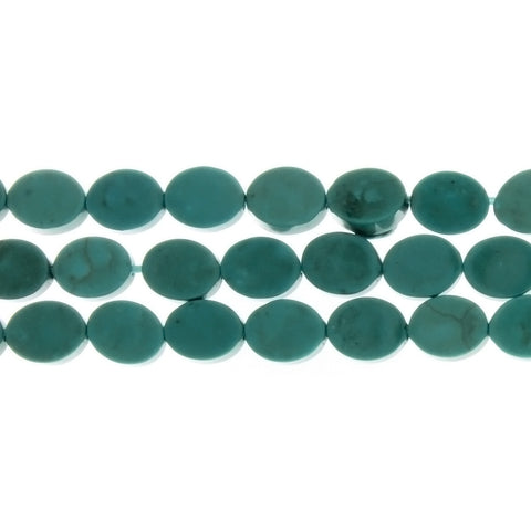 TURQUOISE MAGNESITE OVAL 8 X 10 MM STRAND