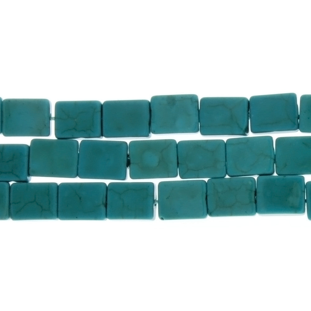 TURQUOISE MAGNESITE RECTANGLE 8 X 10 MM STRAND