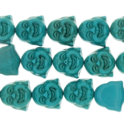 TURQUOISE MAGNESITE BUDDHA 21 MM STRAND