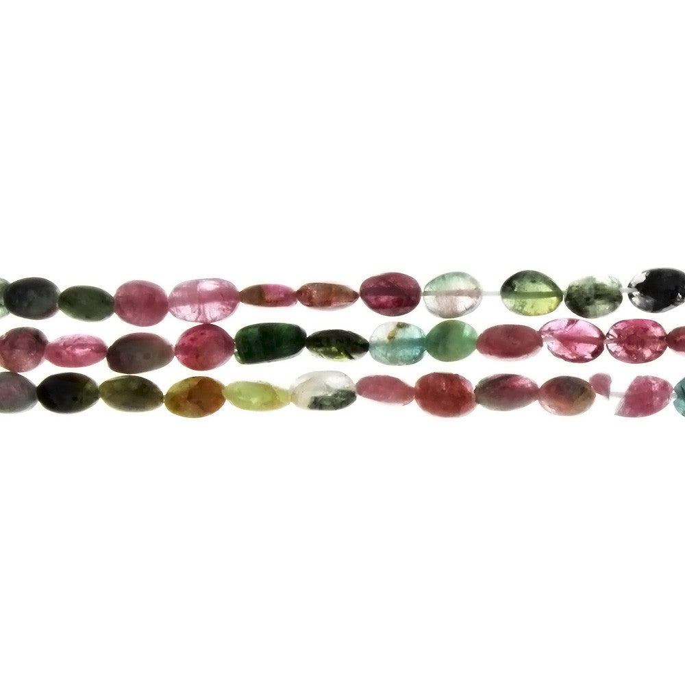 TOURMALINE MULTI-COLORED OVAL 4 X 6 MM STRAND