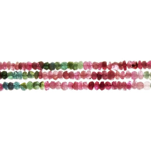 TOURMALINE WATERMELON RONDELLE FACETED 2 X 4 MM STRAND