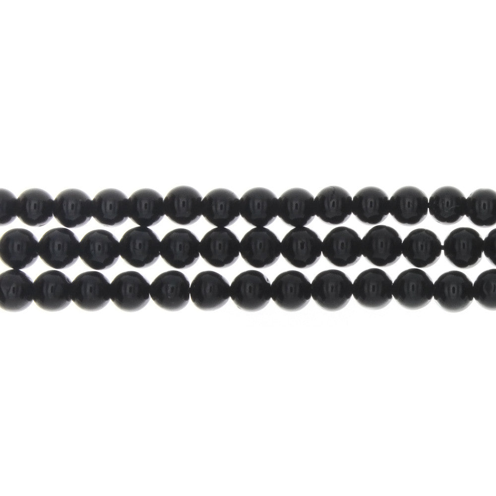 TOURMALINE BLACK ROUND 5 MM STRAND