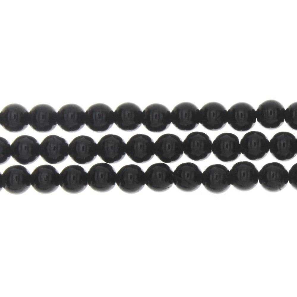 TOURMALINE BLACK ROUND 6 MM STRAND