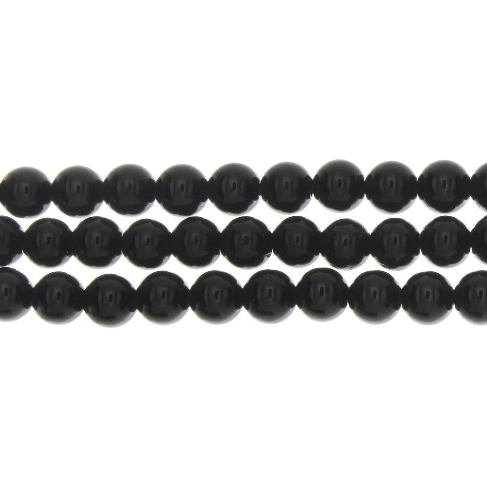 TOURMALINE BLACK ROUND 7 MM STRAND