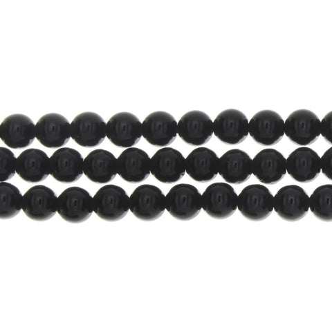 TOURMALINE BLACK ROUND 7 MM STRAND
