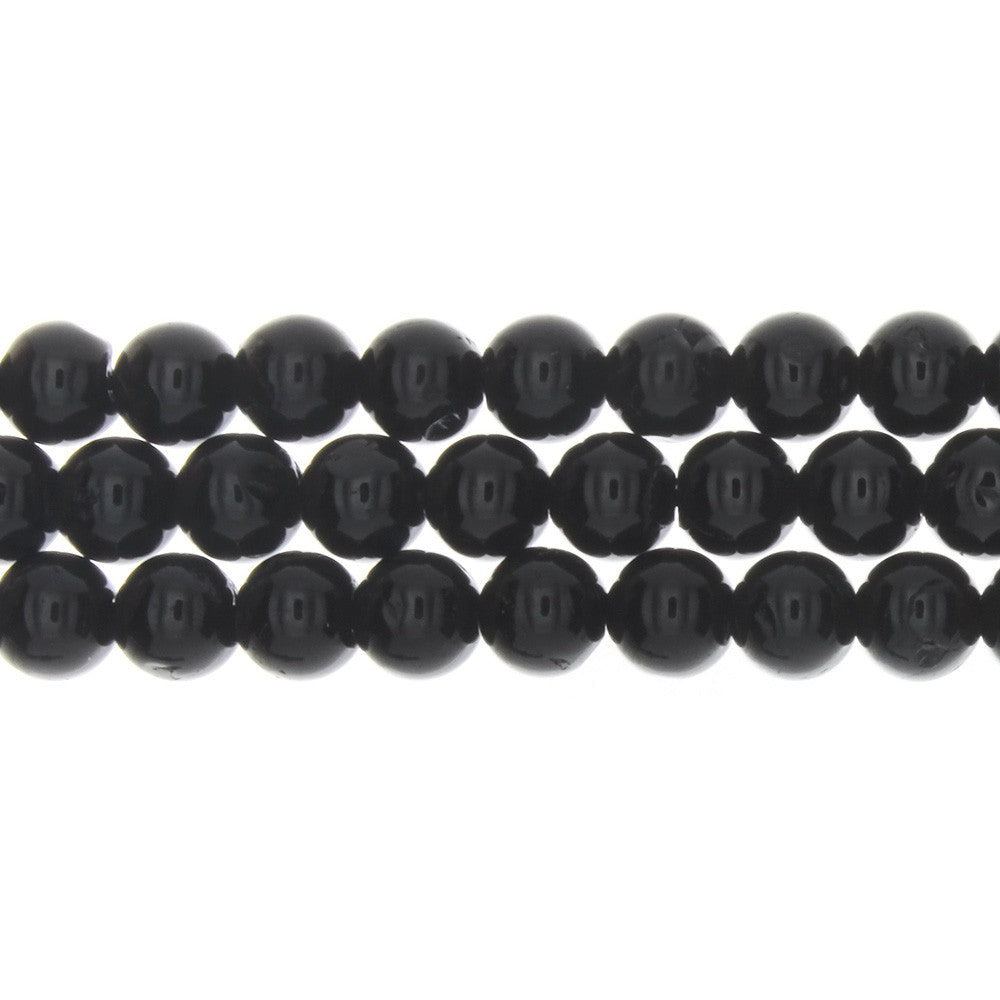 TOURMALINE BLACK ROUND 8 MM STRAND