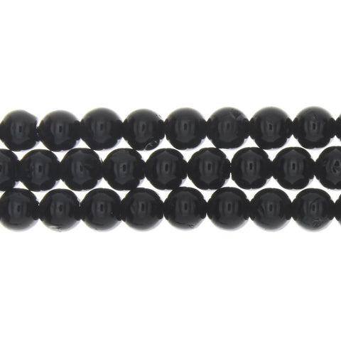 TOURMALINE BLACK ROUND 8 MM STRAND
