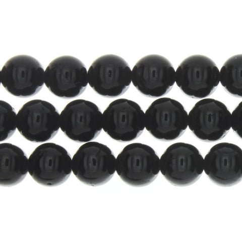 TOURMALINE BLACK ROUND 12 MM STRAND