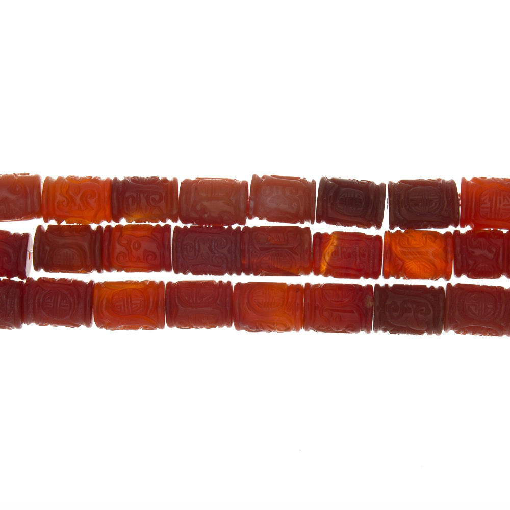 CARNELIAN  CYLINDER 10 X15 MM STRAND