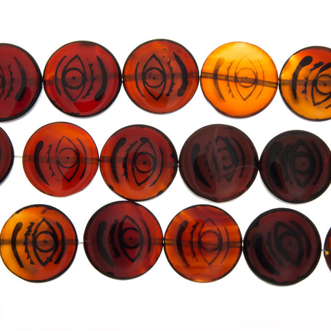 CARNELIAN COIN 26 MM STRAND