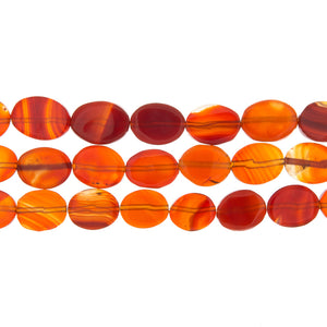 CARNELIAN OVAL 14 MM x 18MM STRAND