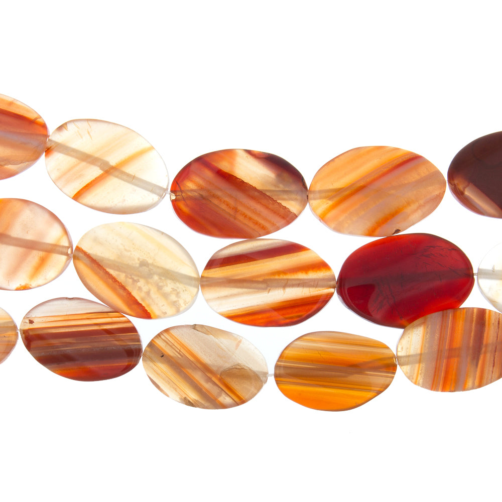 CARNELIAN OVAL TWISTED STRAND
