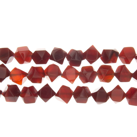 CARNELIAN CUBIC SHAPE 14MM STRAND