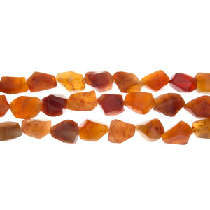 CARNELIAN NUGGET ROUGHLY FACETED 12 X 16 MM STRAND