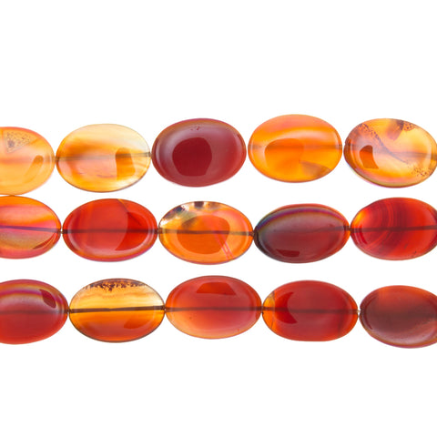 CARNELIAN OVAL AURA 20 X 30 MM STRAND