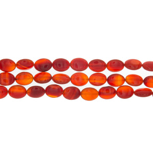 CARNELIAN OVAL 12 MM X 16 MM STRAND