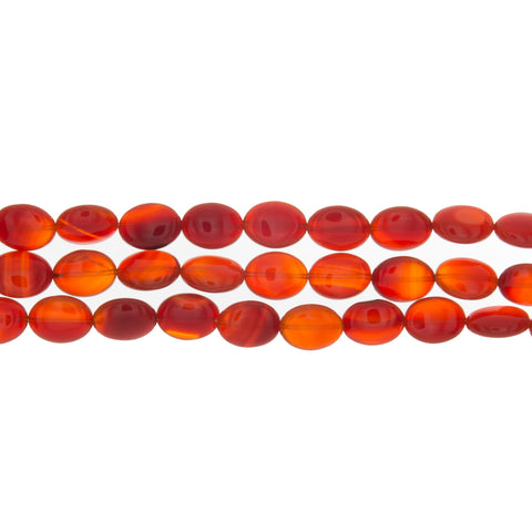 CARNELIAN OVAL 12 MM X 16 MM STRAND