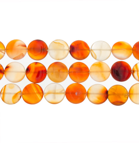 CARNELIAN COIN 25 MM STRAND