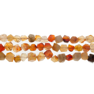 CARNELIAN NUGGET FACETED 10-11 MM STRAND