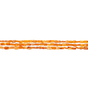 CARNELIAN RECTANGULAR 4MM X 6.5 MM STRAND