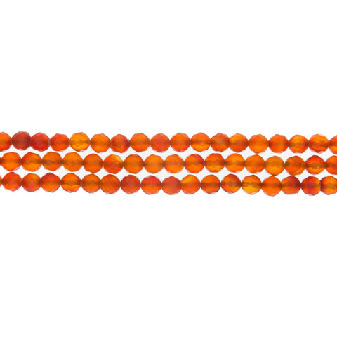 CARNELIAN ROUND FACETED 8 MM STRAND