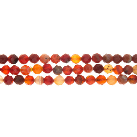CARNELIAN ROUND FACETED 10 MM STRAND