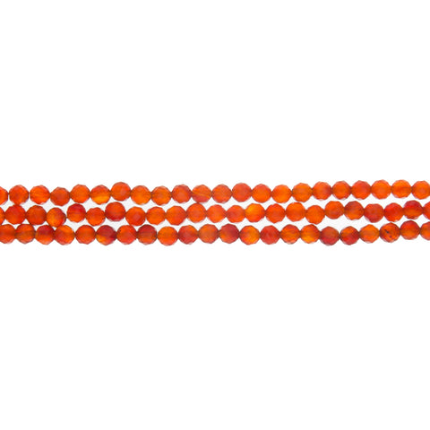 CARNELIAN ROUND FACETED 6 MM STRAND