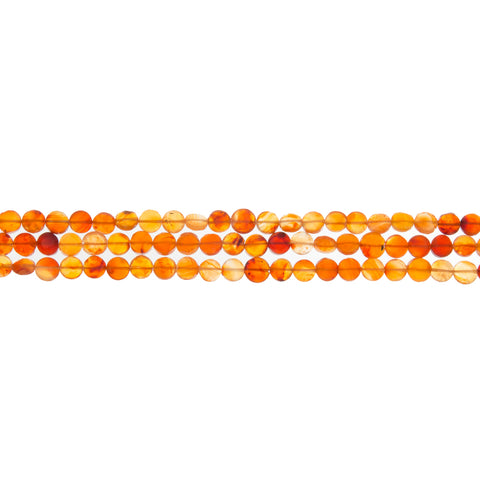 CARNELIAN COIN FACETED STRAND