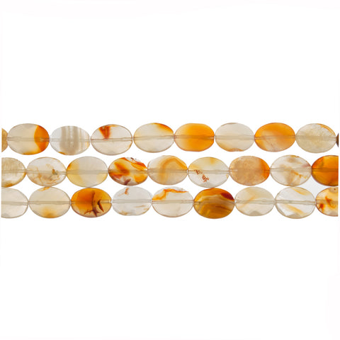 CARNELIAN OVAL FACETED 12 X 16 MM STRAND