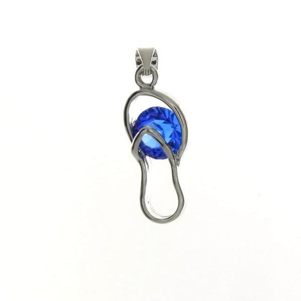 CUBIC ZIRCONIA SLIPPER 10 X 24 MM PENDANT