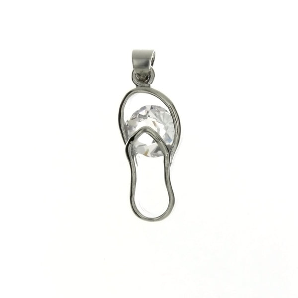 CUBIC ZIRCONIA SLIPPER 10 X 24 MM PENDANT