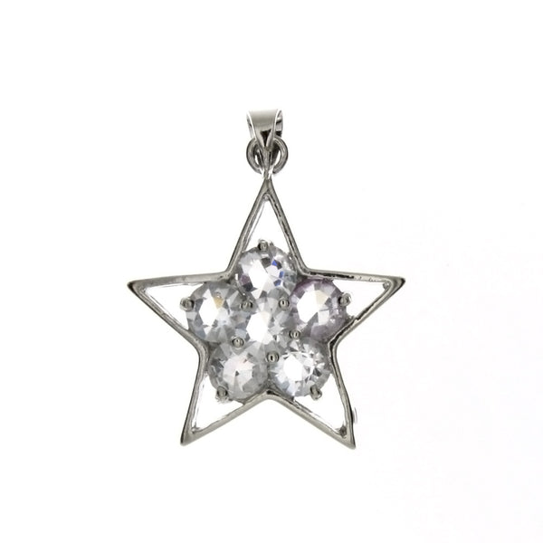 CUBIC ZIRCONIA STAR 23 X 26 MM PENDANT