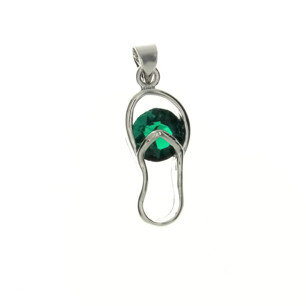 CUBIC ZIRCONIA SLIPPER 10 X 24 MM PENDANT