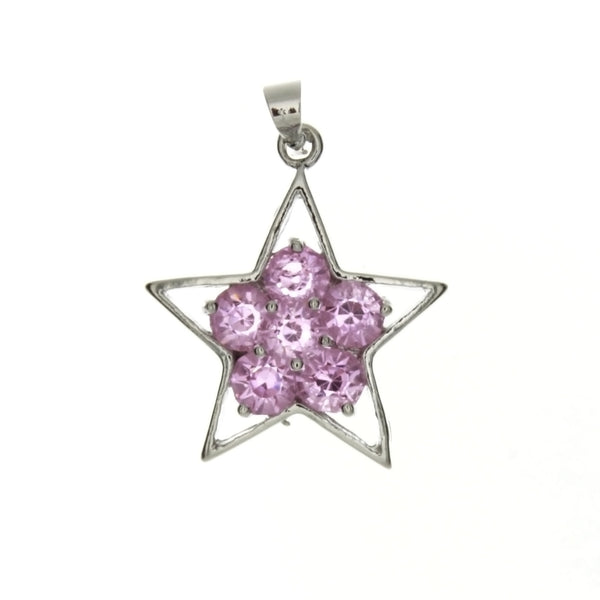 CUBIC ZIRCONIA STAR 23 X 26 MM PENDANT