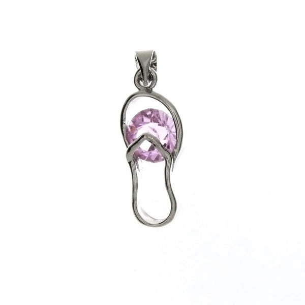 CUBIC ZIRCONIA SLIPPER 10 X 24 MM PENDANT