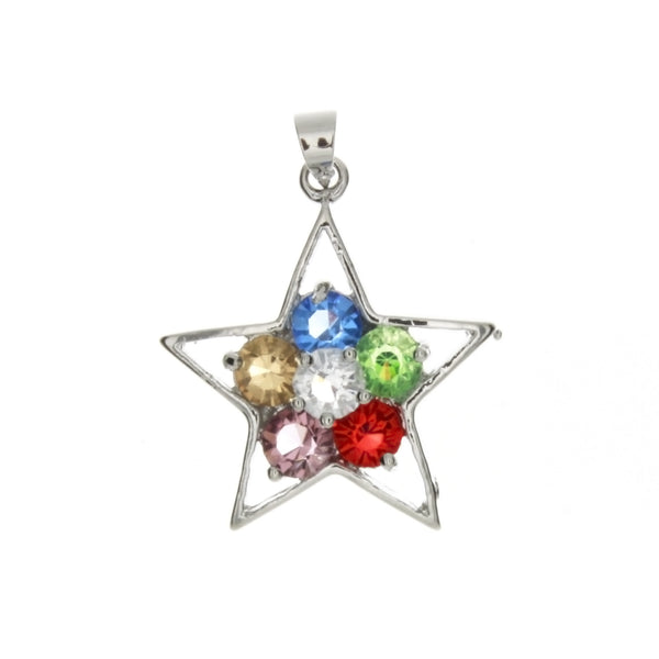 CUBIC ZIRCONIA STAR 23 X 26 MM PENDANT