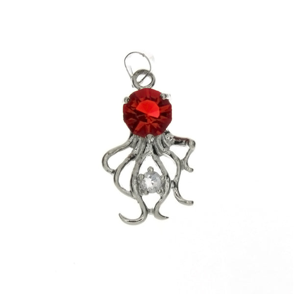 CUBIC ZIRCONIA OCTOPUS 15 X 25 MM PENDANT