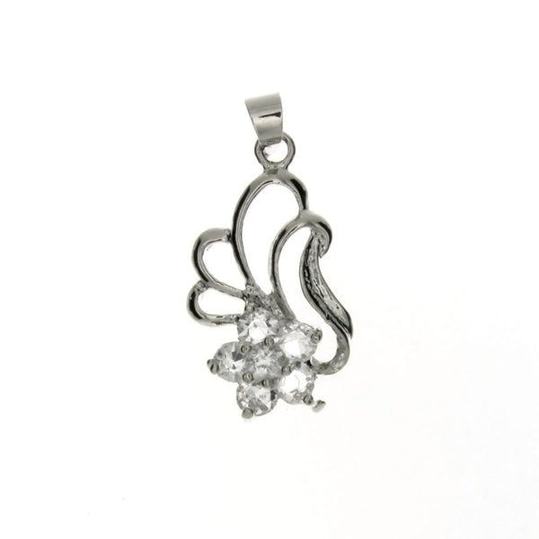 CUBIC ZIRCONIA WAVE 13 X 25 MM PENDANT